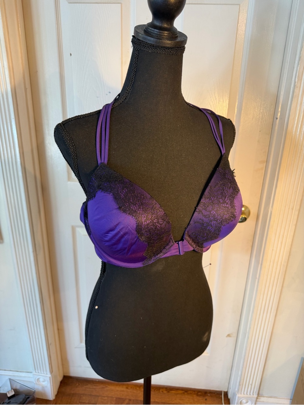 Victoria's Secret Purple Push-Up Bra with Black Lace